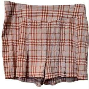 NWOT White and Faded Red Plaid Shorts by Jodifl Size L